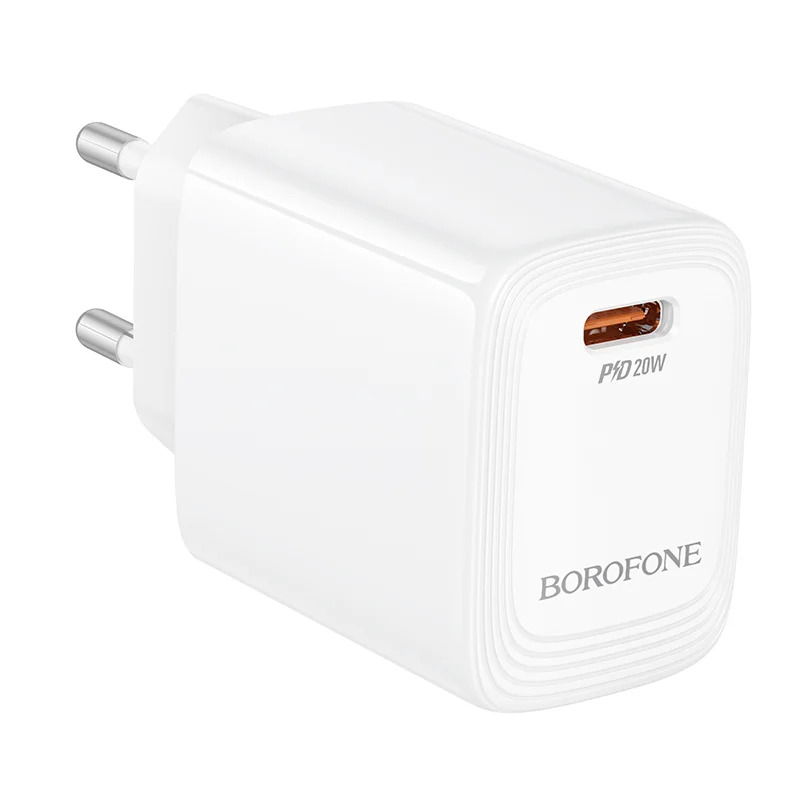 Φορτιστής Ταξιδίου Borofone BN26 Fuente GaN USB-C PD20W Mini Size Λευκός Φορτιστής Ταξιδίου Borofone BN26 Fuente GaN USB-C PD20W Mini Size Λευκός