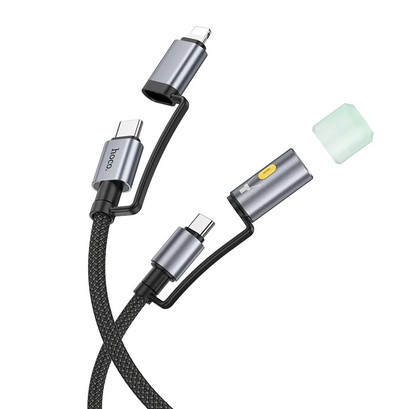 Καλώδιο σύνδεσης Hoco U138 USB-C/iP σε USB-C/Φακό 3A PD60W Braided Μαύρο 1.2m Καλώδιο σύνδεσης Hoco U138 USB-C/iP σε USB-C/Φακό 3A PD60W Braided Μαύρο 1.2m