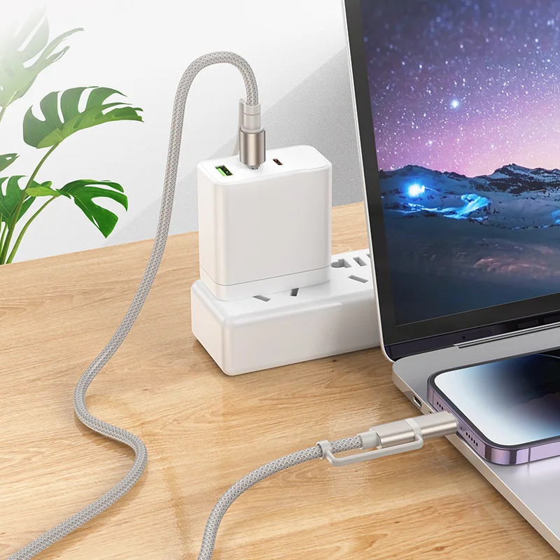 Καλώδιο σύνδεσης Hoco U138 USB-C/iP σε USB-C/Φακό 3A Braided Γκρι 1.2m Καλώδιο σύνδεσης Hoco U138 USB-C/iP σε USB-C/Φακό 3A Braided Γκρι 1.2m