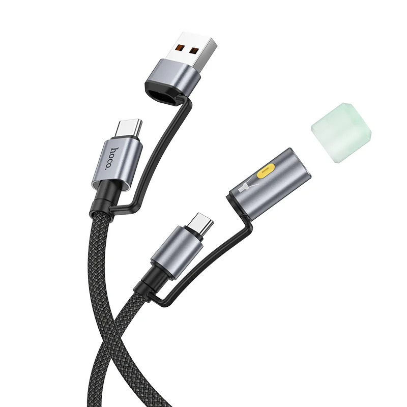 Καλώδιο Σύνδεσης Hoco U138 USB-C/USB-A σε USB-C/Φακό 3A PD60W Braided Μαύρο 1.2m Καλώδιο Σύνδεσης Hoco U138 USB-C/USB-A σε USB-C/Φακό 3A PD60W Braided Μαύρο 1.2m