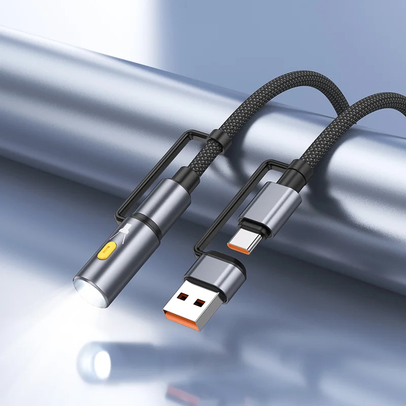 Καλώδιο Σύνδεσης Hoco U138 USB-C/USB-A σε USB-C/Φακό 3A PD60W Braided Μαύρο 1.2m Καλώδιο Σύνδεσης Hoco U138 USB-C/USB-A σε USB-C/Φακό 3A PD60W Braided Μαύρο 1.2m