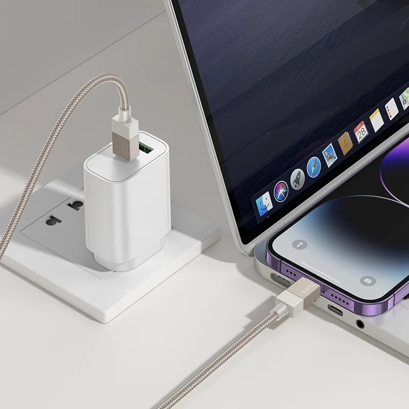 Καλώδιο Hoco X110 Honorific USB-C σε Lightning 27W Braided Χρυσό 1m Καλώδιο Hoco X110 Honorific USB-C σε Lightning 27W Braided Χρυσό 1m