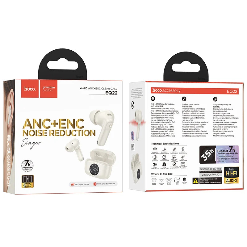 Wireless Hands Free Hoco EQ22 Singer TWS V5.4 400mAh με 7 Ώρες Λειτουργίας και Εναλλαγή Master/Slave Λευκά Wireless Hands Free Hoco EQ22 Singer TWS V5.4 400mAh με 7 Ώρες Λειτουργίας και Εναλλαγή Master/Slave Λευκά