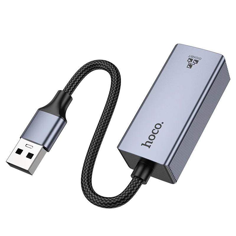 Αντάπτορας Hoco UA37 USB-Α σε RJ45 OTG 10/100/1000Mbps 12cm Γκρι Αντάπτορας Hoco UA37 USB-Α σε RJ45 OTG 10/100/1000Mbps 12cm Γκρι