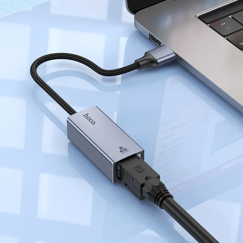 Αντάπτορας Hoco UA37 USB-Α σε RJ45 OTG 10/100/1000Mbps 12cm Γκρι Αντάπτορας Hoco UA37 USB-Α σε RJ45 OTG 10/100/1000Mbps 12cm Γκρι