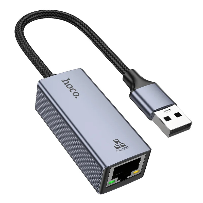 Αντάπτορας Hoco UA37 USB-Α σε RJ45 OTG 10/100/1000Mbps 12cm Γκρι Αντάπτορας Hoco UA37 USB-Α σε RJ45 OTG 10/100/1000Mbps 12cm Γκρι