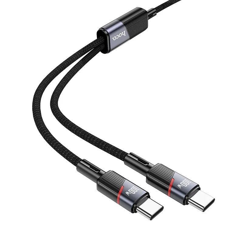 Καλώδιο Σύνδεσης Hoco U139 USB-C σε 2xUSB-C PD100W 20V/5A Braided Μαύρο 1.2m Καλώδιο Σύνδεσης Hoco U139 USB-C σε 2xUSB-C PD100W 20V/5A Braided Μαύρο 1.2m
