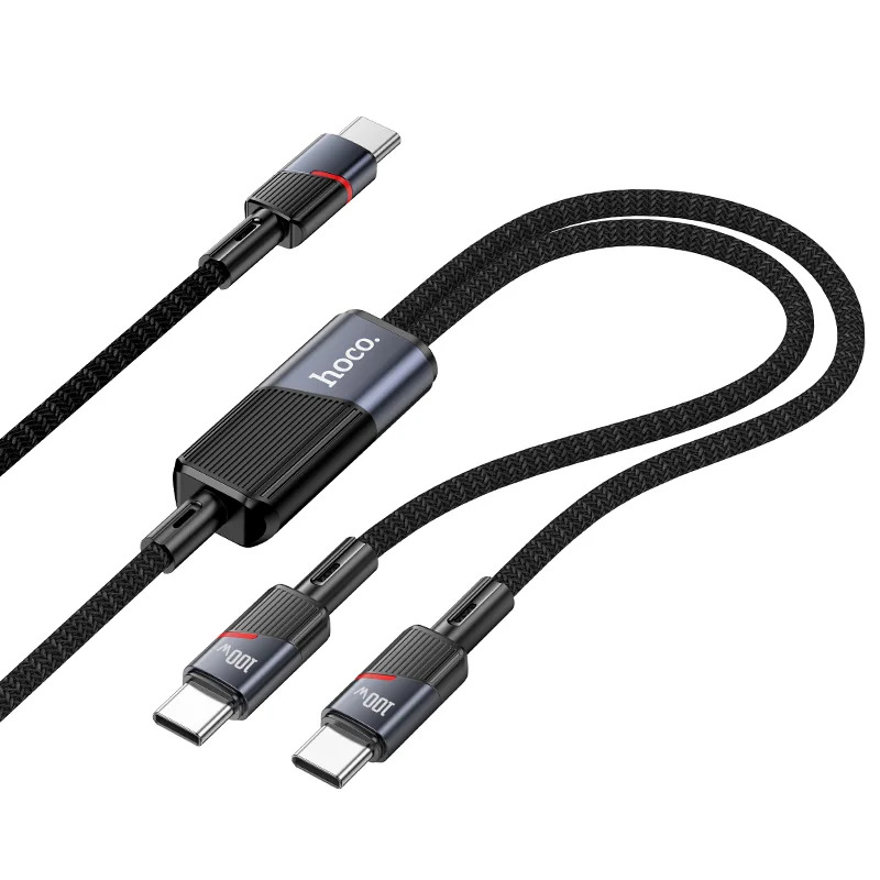 Καλώδιο Σύνδεσης Hoco U139 USB-C σε 2xUSB-C PD100W 20V/5A Braided Μαύρο 1.2m Καλώδιο Σύνδεσης Hoco U139 USB-C σε 2xUSB-C PD100W 20V/5A Braided Μαύρο 1.2m