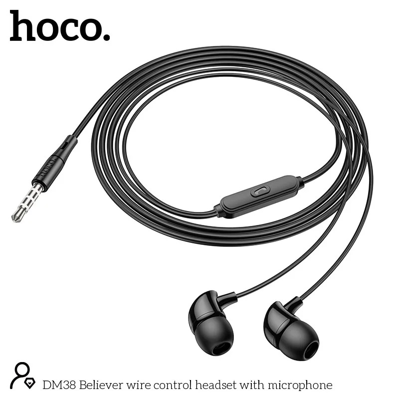 Hands Free Hoco DM38 Believer Stereo 3.5mm με Μικρόφωνο και Πλήκτρο Λειτουργίας 1.2m Μαύρα Hands Free Hoco DM38 Believer Stereo 3.5mm με Μικρόφωνο και Πλήκτρο Λειτουργίας 1.2m Μαύρα