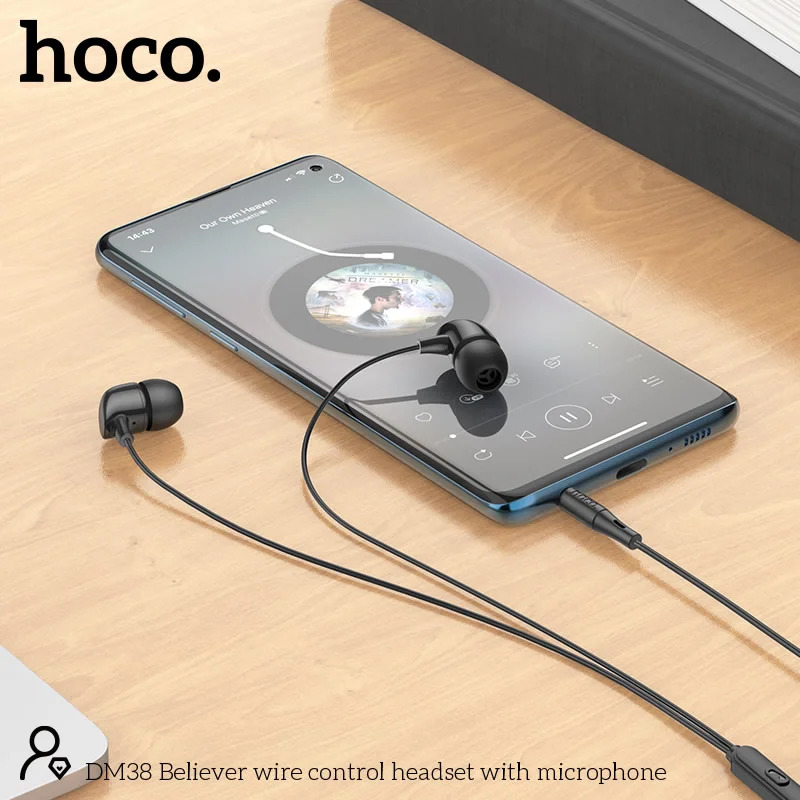 Hands Free Hoco DM38 Believer Stereo 3.5mm με Μικρόφωνο και Πλήκτρο Λειτουργίας 1.2m Μαύρα Hands Free Hoco DM38 Believer Stereo 3.5mm με Μικρόφωνο και Πλήκτρο Λειτουργίας 1.2m Μαύρα