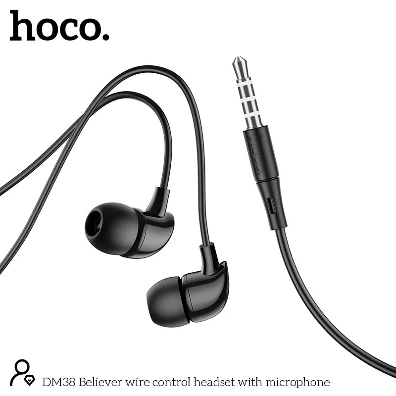 Hands Free Hoco DM38 Believer Stereo 3.5mm με Μικρόφωνο και Πλήκτρο Λειτουργίας 1.2m Μαύρα Hands Free Hoco DM38 Believer Stereo 3.5mm με Μικρόφωνο και Πλήκτρο Λειτουργίας 1.2m Μαύρα