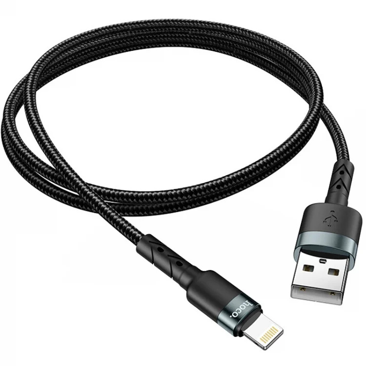 Καλώδιο σύνδεσης Hoco DU46 USB-A σε Lightning για Γρήγορη Φόρτιση και Μεταφορά Δεδομένων Braided Μαύρο 1m Καλώδιο σύνδεσης Hoco DU46 USB-A σε Lightning για Γρήγορη Φόρτιση και Μεταφορά Δεδομένων Braided Μαύρο 1m
