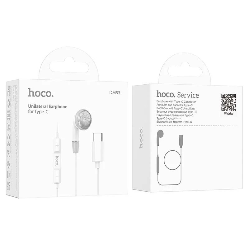 Hands Free Hoco DM53 Unilateral Earphones USB-C με Μικρόφωνο και Πλήκτρο Λειτουργίας 1.2m Λευκά Συμβατό με όλες τις Συσκευές Hands Free Hoco DM53 Unilateral Earphones USB-C με Μικρόφωνο και Πλήκτρο Λειτουργίας 1.2m Λευκά Συμβατό με όλες τις Συσκευές