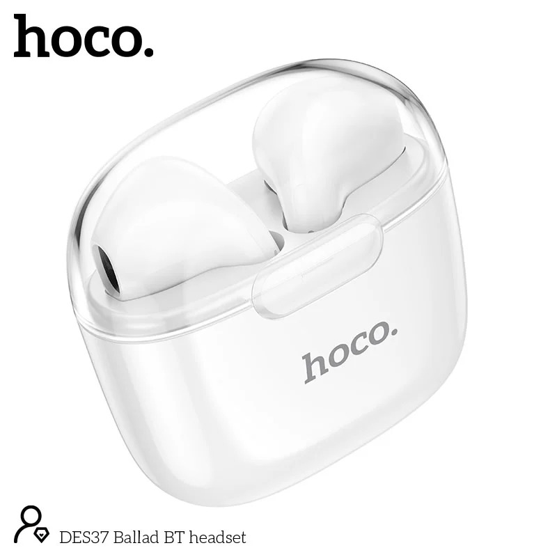 Wireless Hands Free Hoco DES37 Ballad TWS V5.3 250mAh 3.5 Ώρες Λειτουργίας με Πλήκτρο Ελέγχου και Συμβατό με Siri Λευκά Wireless Hands Free Hoco DES37 Ballad TWS V5.3 250mAh 3.5 Ώρες Λειτουργίας με Πλήκτρο Ελέγχου και Συμβατό με Siri Λευκά