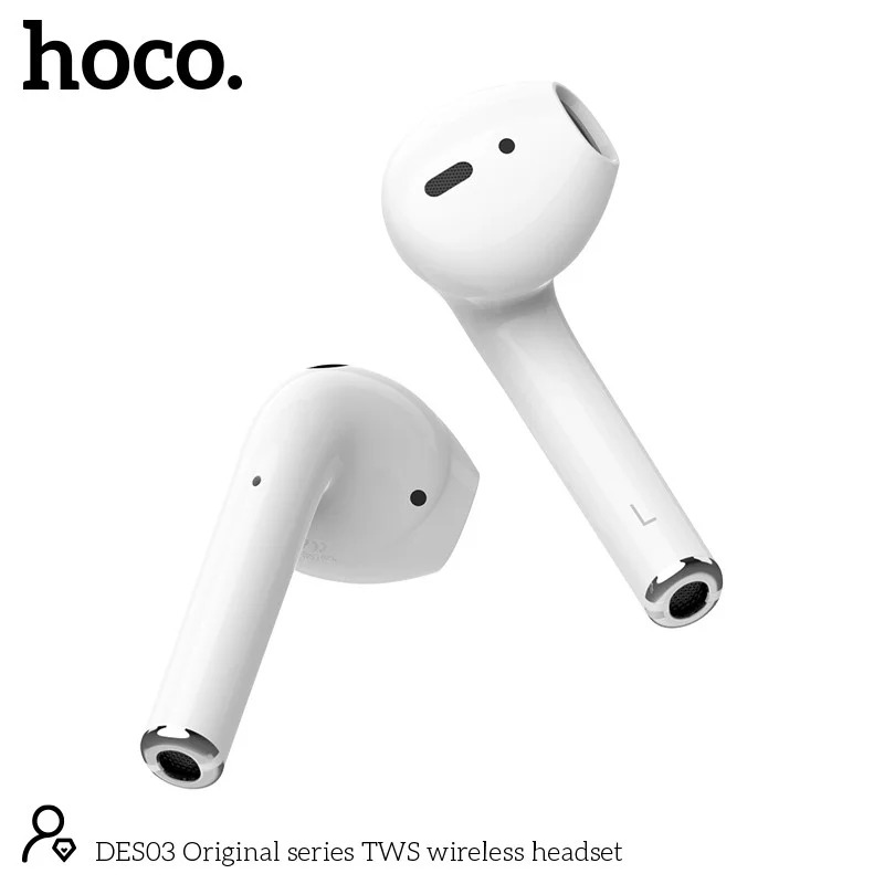 Wireless Hands Free Hoco DES03 Plus TWS V5.0 350mAh και 3h Ώρες Λειτουργίας Λευκά με Μαύρο Silicon Sleeve Wireless Hands Free Hoco DES03 Plus TWS V5.0 350mAh και 3h Ώρες Λειτουργίας Λευκά με Μαύρο Silicon Sleeve