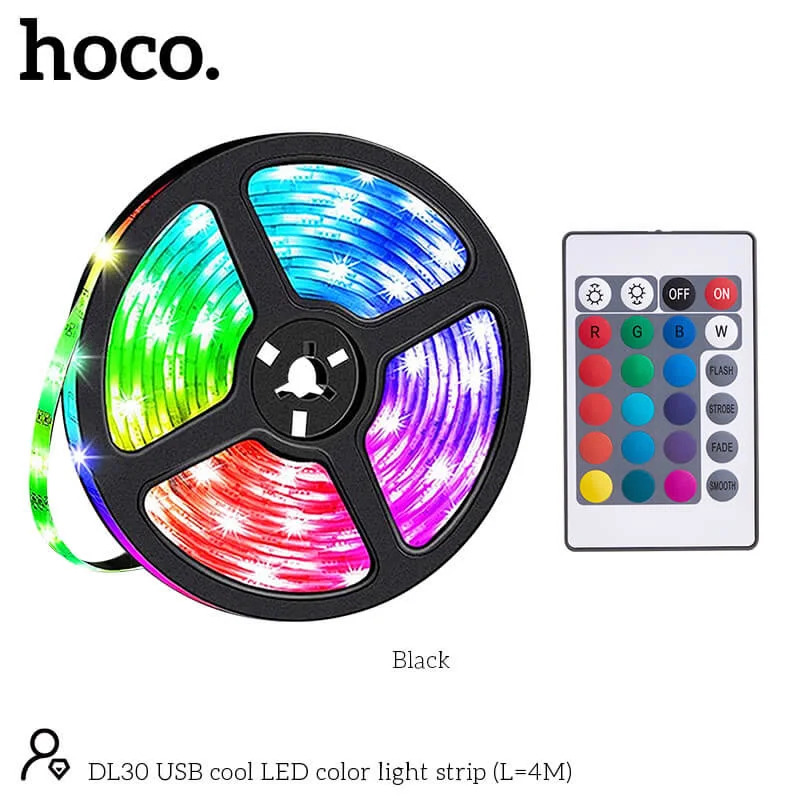 Ταινία LED Hoco DL30 Plus USB RGB με Τηλεχειριμό 4m Ταινία LED Hoco DL30 Plus USB RGB με Τηλεχειριμό 4m