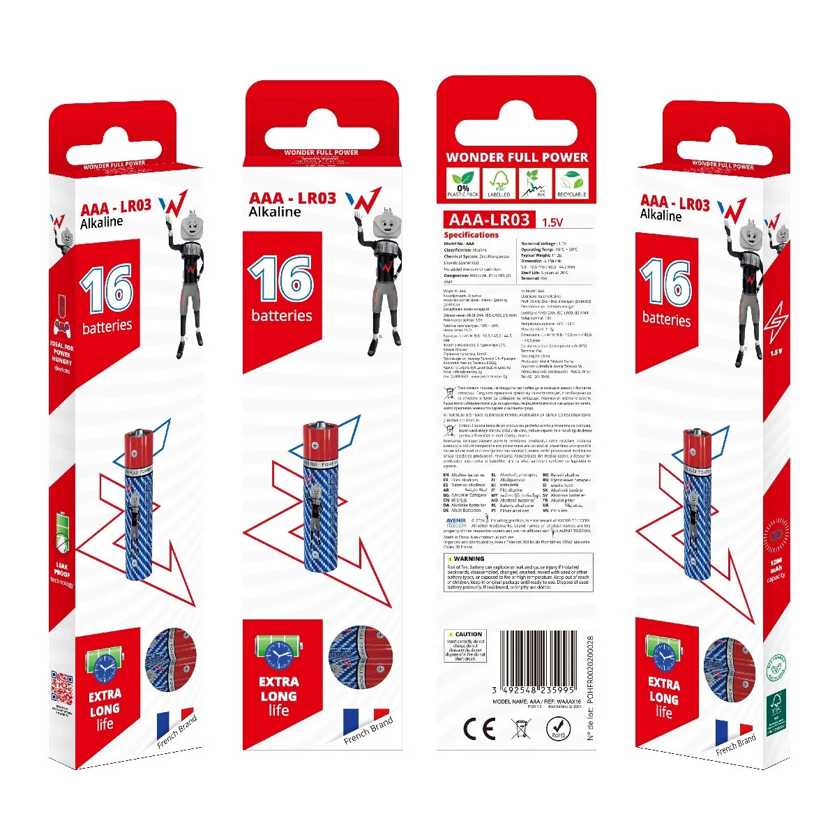 Μπαταρία Αλκαλική Wonder Full Power LR03 size AAA 1.5V Τεμ. 16 Μπαταρία Αλκαλική Wonder Full Power LR03 size AAA 1.5V Τεμ. 16