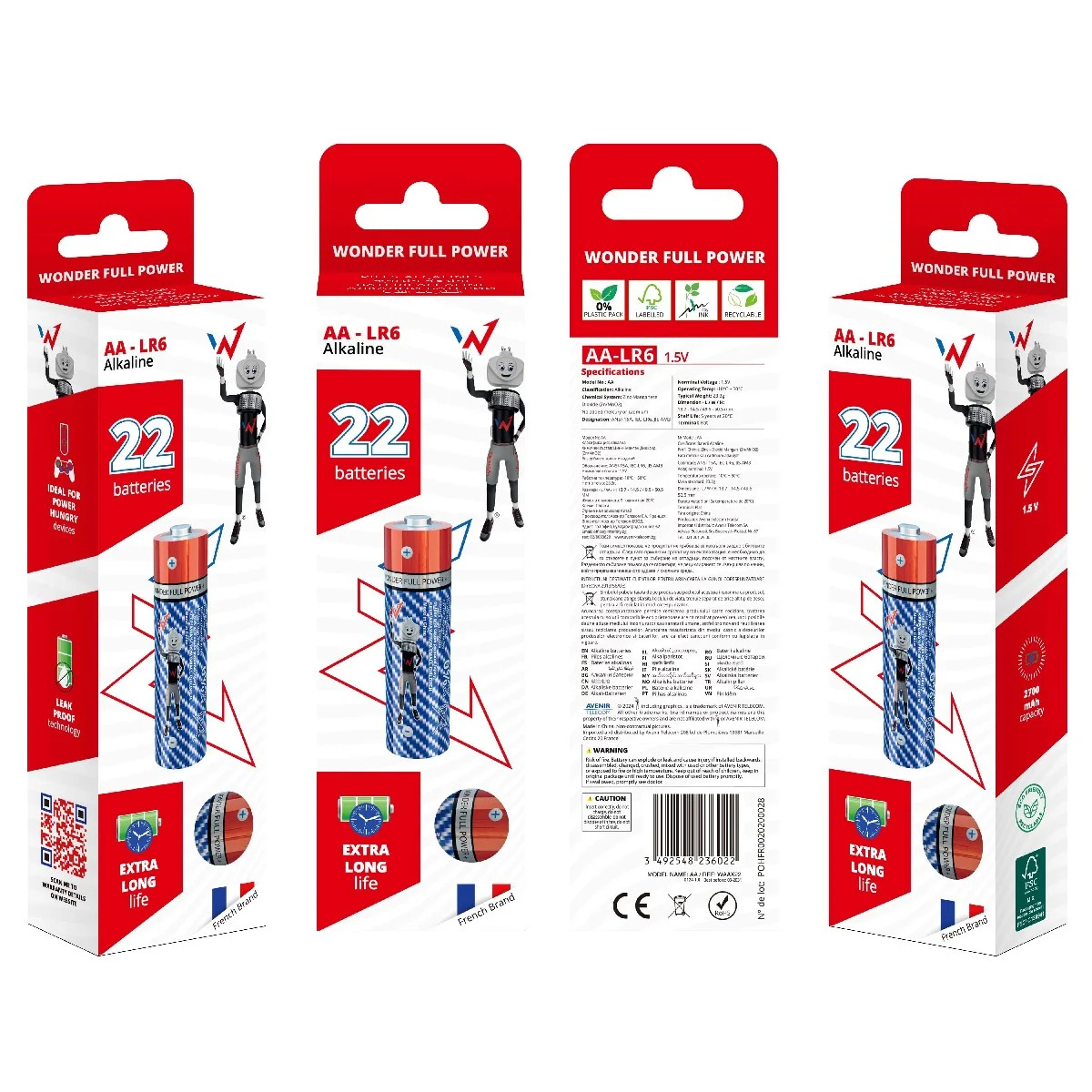 Μπαταρία Αλκαλική Wonder Full Power LR6 size AA 1.5V Τεμ. 22 Μπαταρία Αλκαλική Wonder Full Power LR6 size AA 1.5V Τεμ. 22