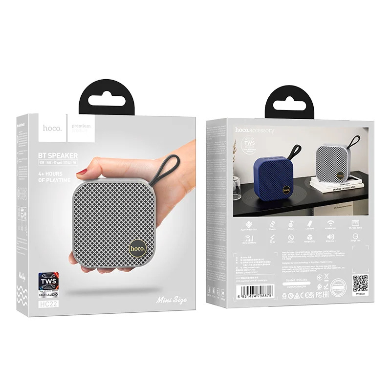 Φορητό Ηχείο Wireless Hoco HC22 Auspicious Sports BT 5.2 1200mAh 5W με FM, TF card, USB, AUX Γκρι Φορητό Ηχείο Wireless Hoco HC22 Auspicious Sports BT 5.2 1200mAh 5W με FM, TF card, USB, AUX Γκρι