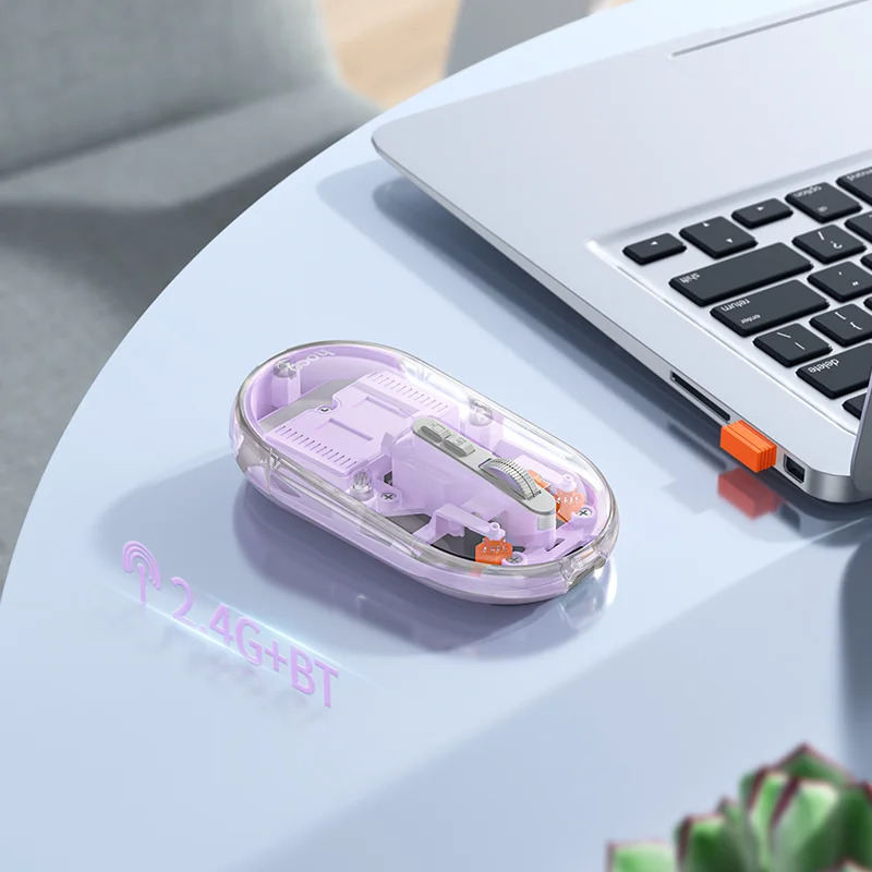 Bluetooth Ποντίκι Hoco GM35 General Wireless με 5 Πλήκτρα DPI 1600 Μωβ Διάφανο Bluetooth Ποντίκι Hoco GM35 General Wireless με 5 Πλήκτρα DPI 1600 Μωβ Διάφανο