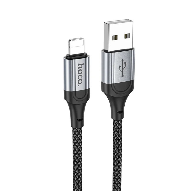 Καλώδιο Hoco X102 Fresh USB-A σε Lightning 2.4A Braided Μαύρο 1m Καλώδιο Hoco X102 Fresh USB-A σε Lightning 2.4A Braided Μαύρο 1m