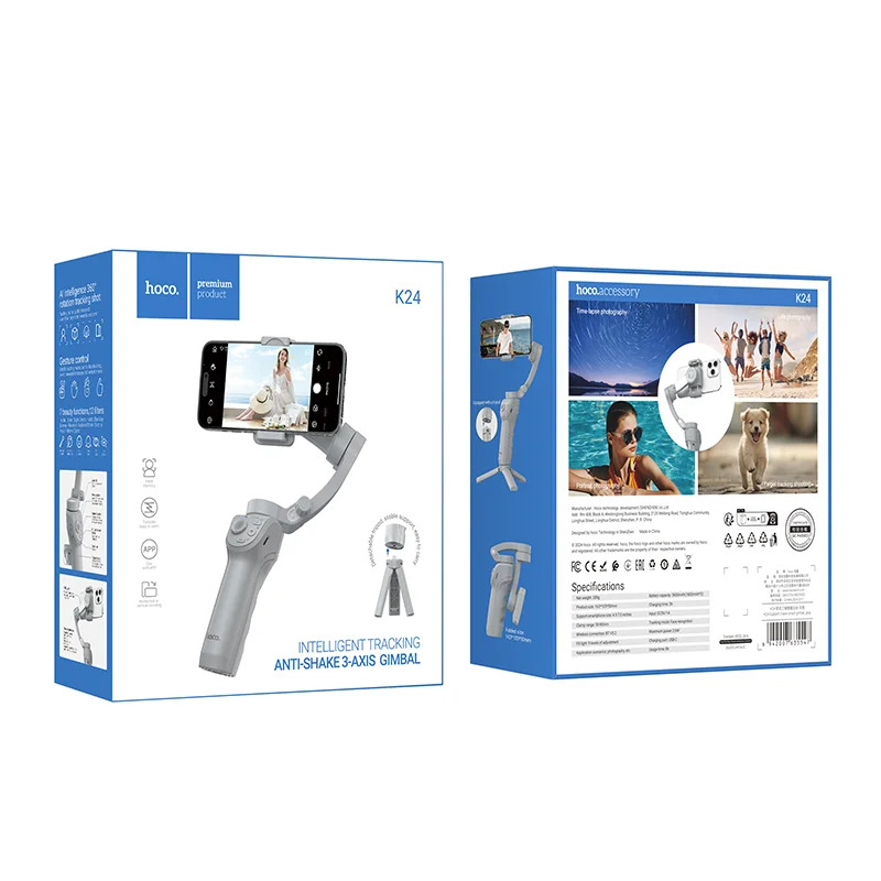 Gimbal Hoco K24 για Συσκευές 4.5"- 7" 3600mAh V5.2 με Σταθεροποιητή 3 Αξόνων Γκρι Gimbal Hoco K24 για Συσκευές 4.5"- 7" 3600mAh V5.2 με Σταθεροποιητή 3 Αξόνων Γκρι