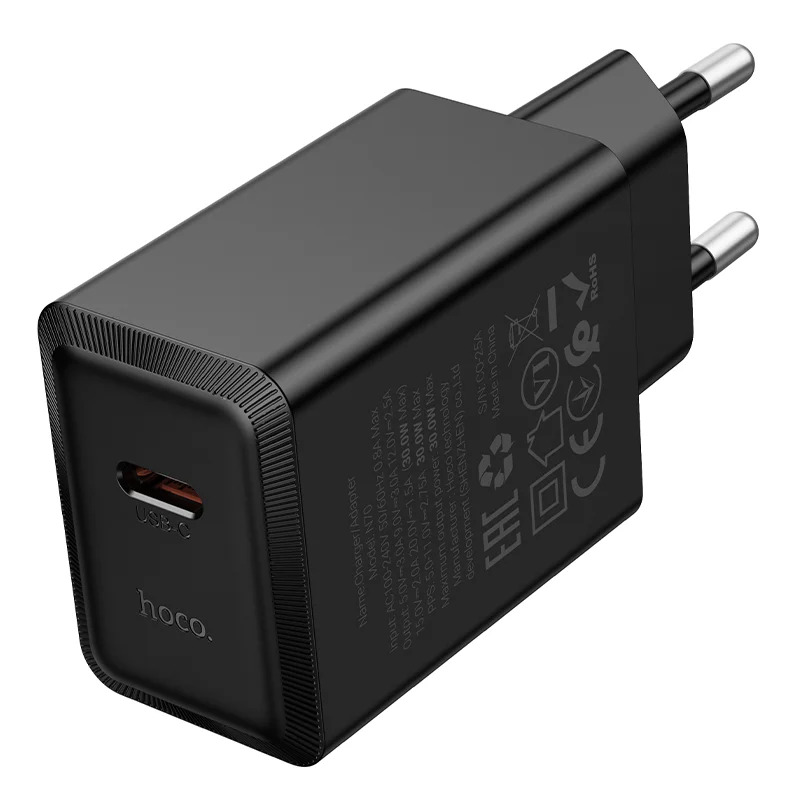 Φορτιστής Ταξιδίου Hoco N70 Nuevo με 1 Εξόδο Φόρτισης USB-C GaN PD30W 5V 3.0A Μαύρος Φορτιστής Ταξιδίου Hoco N70 Nuevo με 1 Εξόδο Φόρτισης USB-C GaN PD30W 5V 3.0A Μαύρος