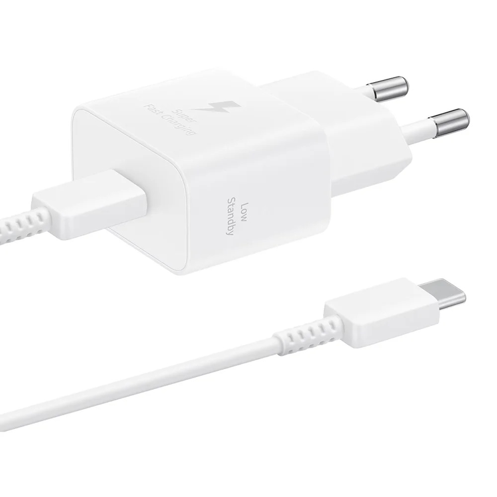 Φορτιστής Ταξιδίου Samsung Super Fast Charging EPT2510XWEGEU 25W USB-C Λευκός + Καλώδιο USB-C σε USB-C Λευκό Φορτιστής Ταξιδίου Samsung Super Fast Charging EPT2510XWEGEU 25W USB-C Λευκός + Καλώδιο USB-C σε USB-C Λευκό