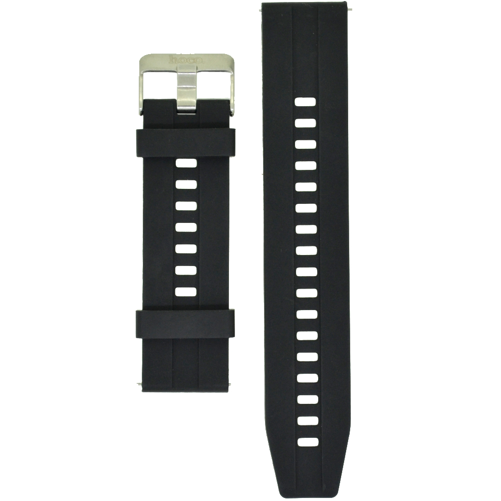 Ανταλλακτικό Watchband Hoco 20mm Universal Μαύρο Silicon Band με Ασημί Αγκράφα Ανταλλακτικό Watchband Hoco 20mm Universal Μαύρο Silicon Band με Ασημί Αγκράφα