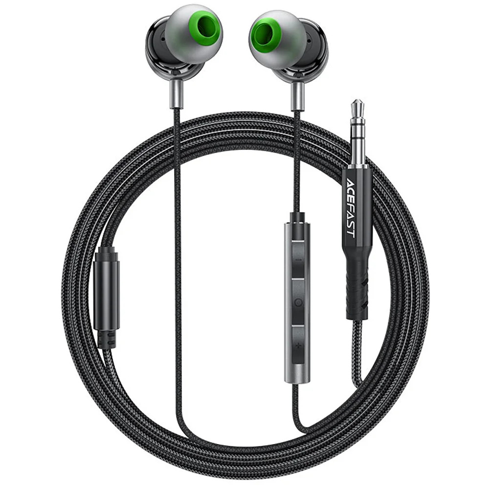 Hands Free Acefast L4 Earphones Stereo 3.5mm Braided 1.2m Μαύρα με HD Μικρόφωνο και Πλήκτρο Λειτουργίας Hands Free Acefast L4 Earphones Stereo 3.5mm Braided 1.2m Μαύρα με HD Μικρόφωνο και Πλήκτρο Λειτουργίας