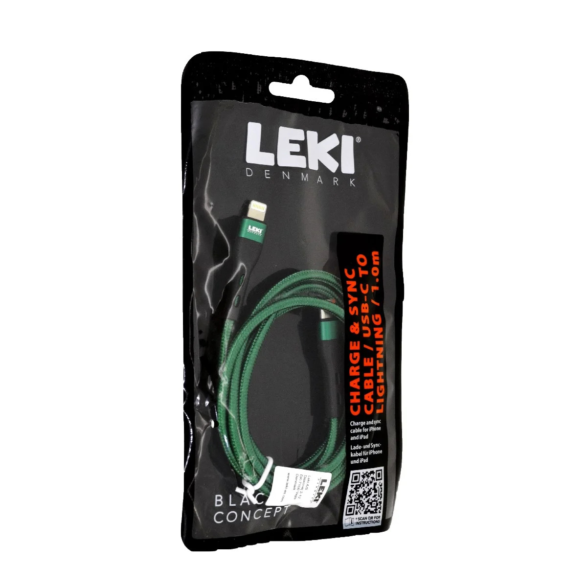 Καλώδιο Σύνδεσης και Φόρτισης Leki Black Concept USB-C σε Lightning Braided Πράσινο 1m Καλώδιο Σύνδεσης και Φόρτισης Leki Black Concept USB-C σε Lightning Braided Πράσινο 1m