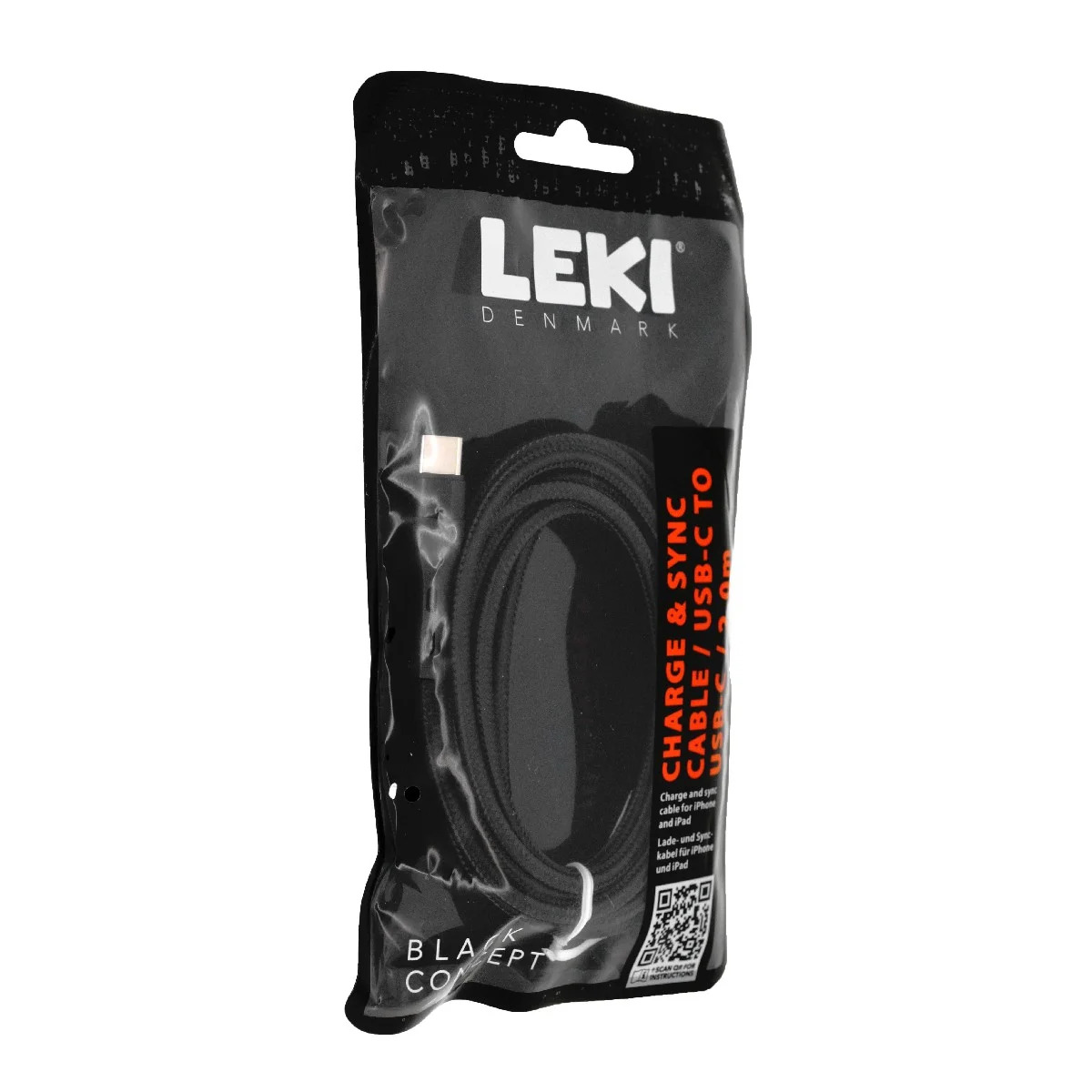Καλώδιο Σύνδεσης και Φόρτισης Leki Black Concept USB-C σε USB-C Braided Μαύρο 2m Καλώδιο Σύνδεσης και Φόρτισης Leki Black Concept USB-C σε USB-C Braided Μαύρο 2m
