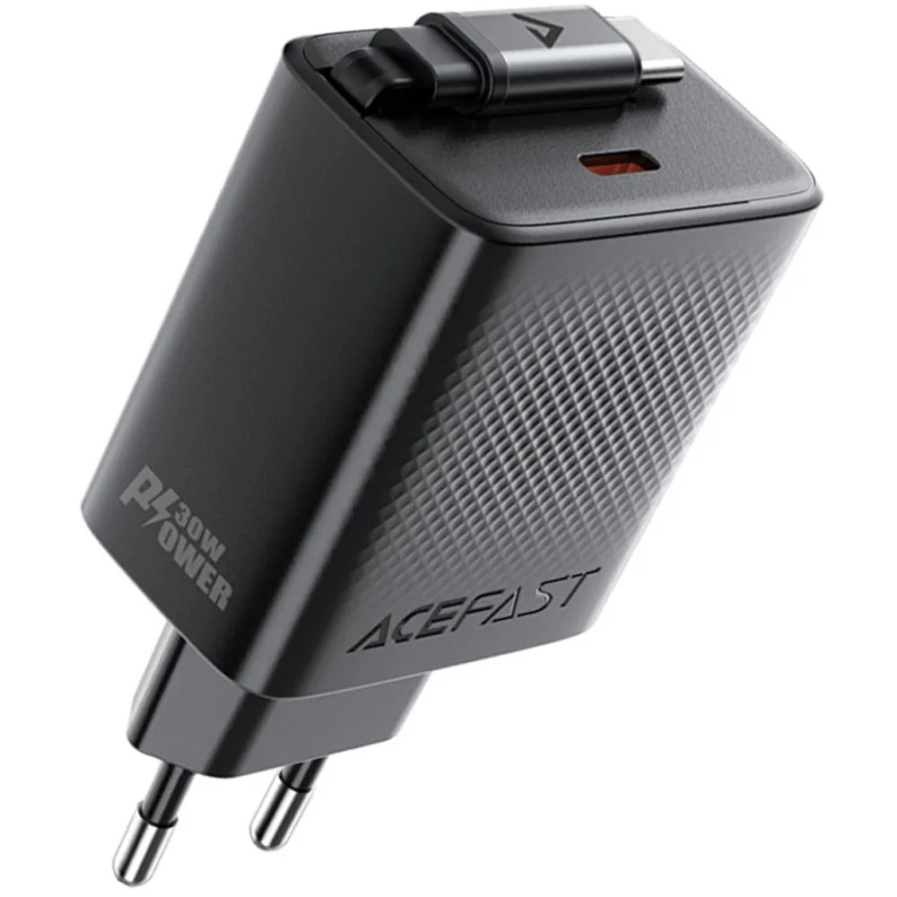 Φορτιστής Ταξιδίου Acefast A110 Fast Charging USB-C PD30W QC3.0 GaN και Αναδιπλούμενο Καλώδιο USB-C 0.64m Μαύρος Φορτιστής Ταξιδίου Acefast A110 Fast Charging USB-C PD30W QC3.0 GaN και Αναδιπλούμενο Καλώδιο USB-C 0.64m Μαύρος