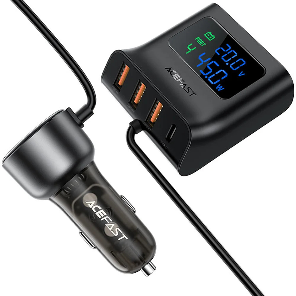 Acefast B11 Φορτιστής Αυτοκινήτου 138W με 4xUSB-A 2xUSB-C με Hub Splitter με Καλώδιο 1.10m και LED Ένδειξη Μαύρος Acefast B11 Φορτιστής Αυτοκινήτου 138W με 4xUSB-A 2xUSB-C με Hub Splitter με Καλώδιο 1.10m και LED Ένδειξη Μαύρος