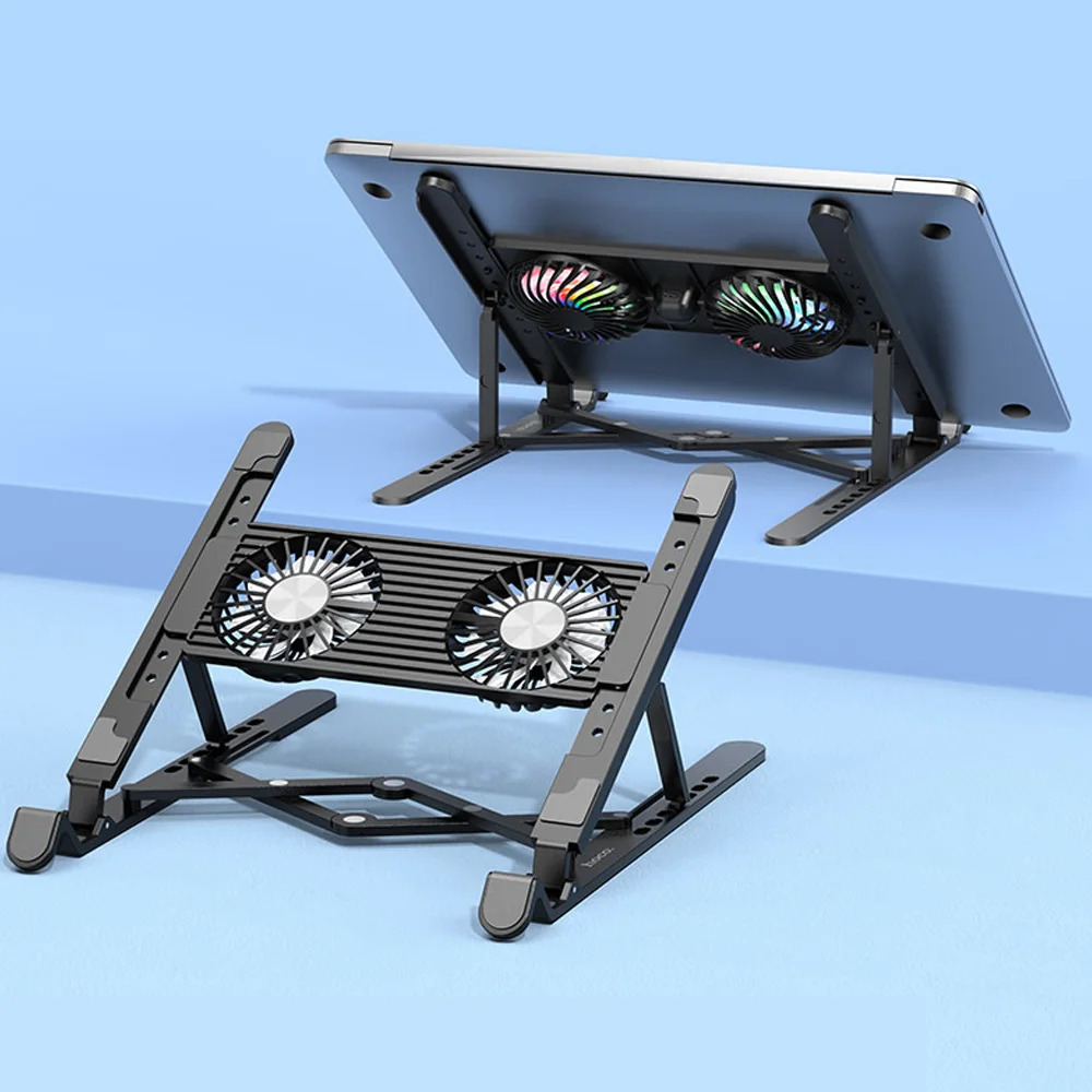 Laptop Cooler Hoco DH17 Μαύρο με Φωτισμό και 2 Ανεμιστηράκια για Φορητούς Υπολογιστές έως 17.3" Laptop Cooler Hoco DH17 Μαύρο με Φωτισμό και 2 Ανεμιστηράκια για Φορητούς Υπολογιστές έως 17.3"
