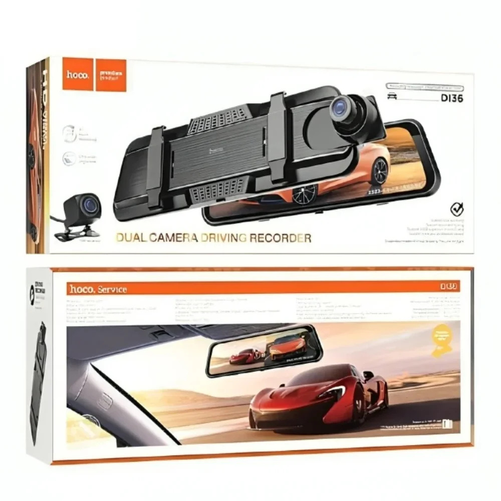 Καταγραφική Κάμερα Αυτοκινήτου Hoco DI36 1080p Full HD Ultra Wide Γωνία Λήψης 145° 9.66" Οθόνη Αφής και 720p Rear Camera Καταγραφική Κάμερα Αυτοκινήτου Hoco DI36 1080p Full HD Ultra Wide Γωνία Λήψης 145° 9.66" Οθόνη Αφής και 720p Rear Camera