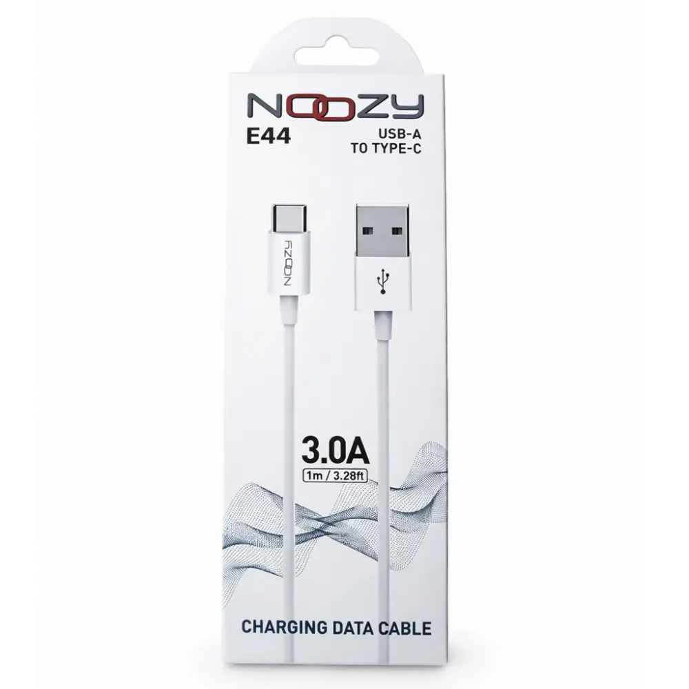 Καλώδιο Σύνδεσης και Φόρτισης Noozy Flow E44 USB-A σε USB-C 3A Λευκό 1m Καλώδιο Σύνδεσης και Φόρτισης Noozy Flow E44 USB-A σε USB-C 3A Λευκό 1m