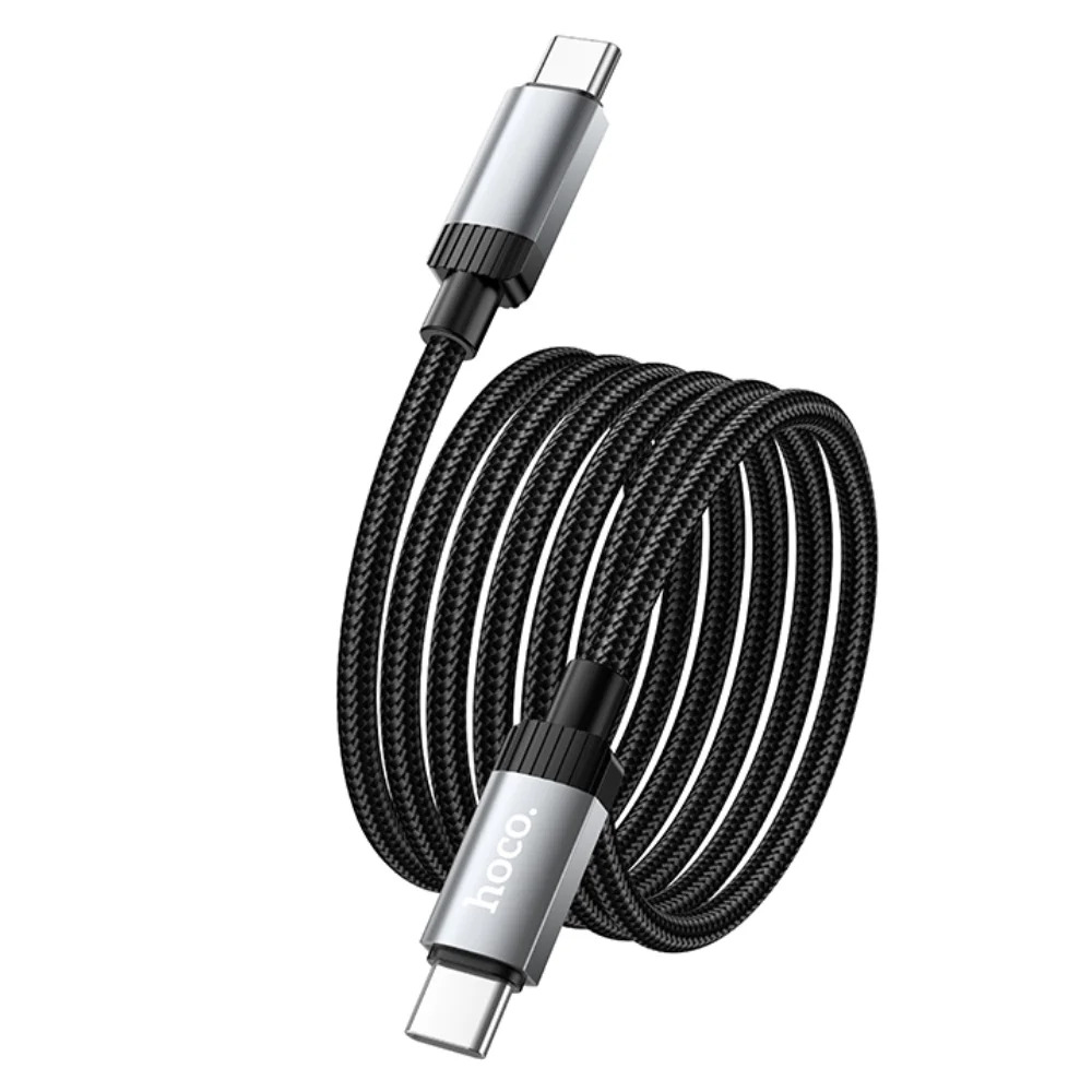 Καλώδιο Hoco X117 Star USB-C σε USB-C 60W με Ένδειξη Φόρτισης LED Braided Μαύρο 1m Καλώδιο Hoco X117 Star USB-C σε USB-C 60W με Ένδειξη Φόρτισης LED Braided Μαύρο 1m