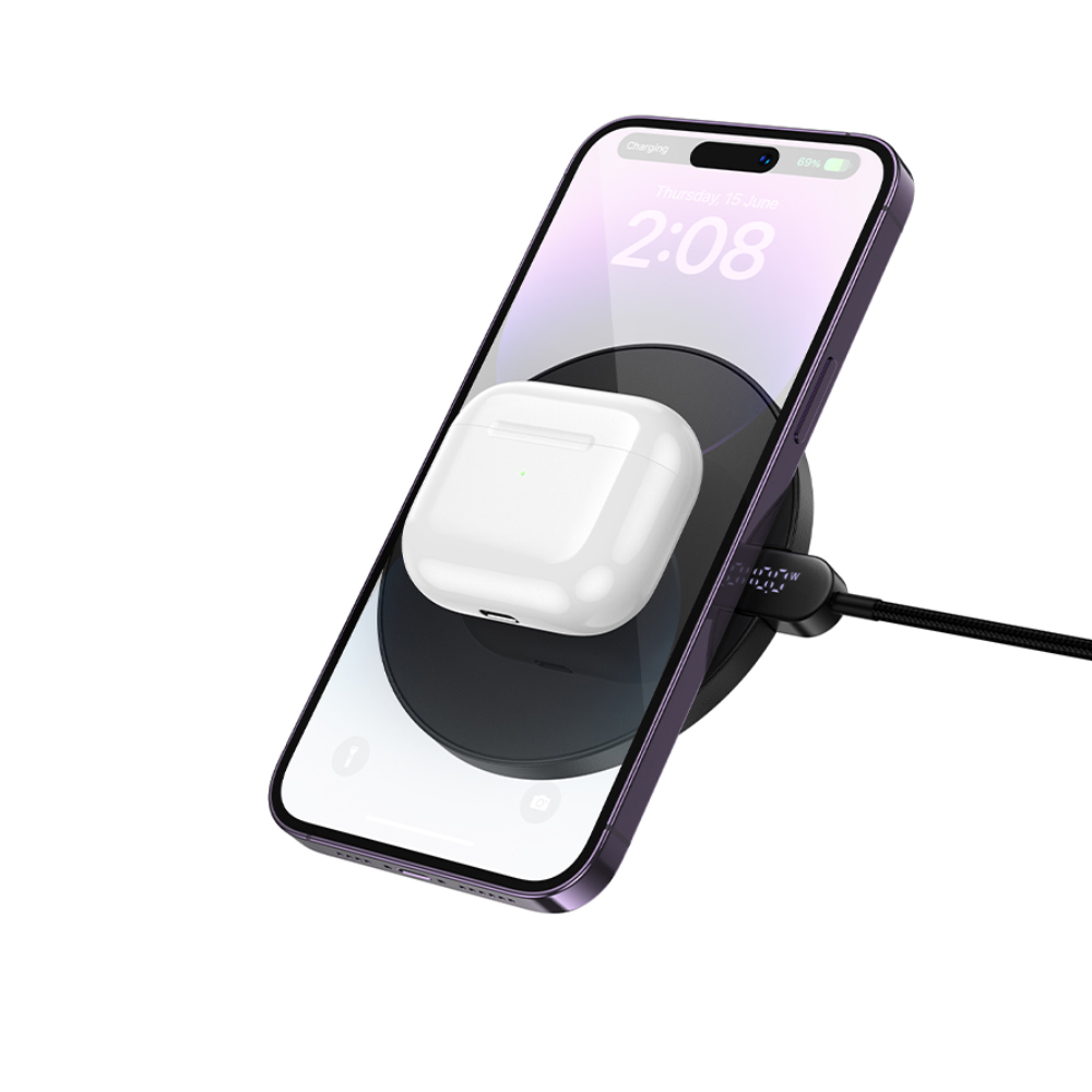 Ασύρματος Φορτιστής Hoco CW62 Peak PD15W Ultra-thin με Ψηφιακή Ένδειξη Φόρτισης 1.2m Μαύρος Ασύρματος Φορτιστής Hoco CW62 Peak PD15W Ultra-thin με Ψηφιακή Ένδειξη Φόρτισης 1.2m Μαύρος