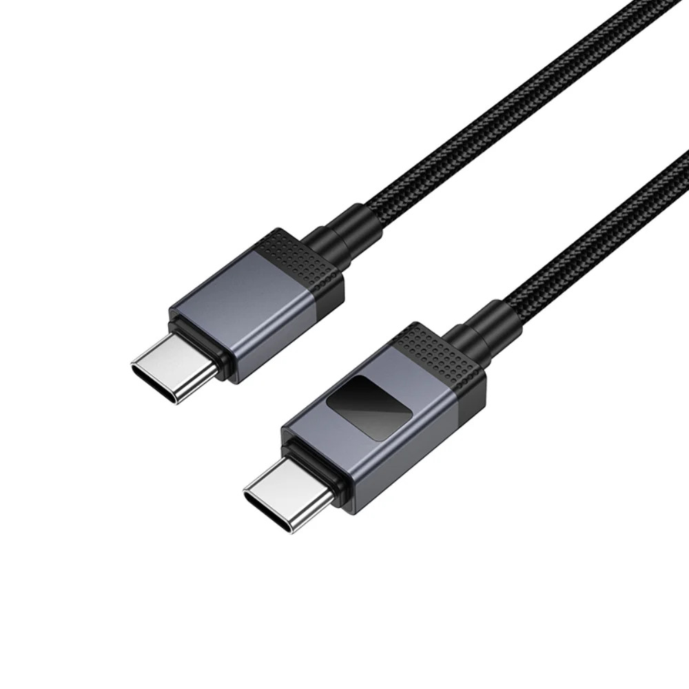 Καλώδιο X118 Generous USB-C σε USB-C 60W Fast Charging 3A με Ένδειξη Φόρτισης Braided Μαύρο 1m Καλώδιο X118 Generous USB-C σε USB-C 60W Fast Charging 3A με Ένδειξη Φόρτισης Braided Μαύρο 1m