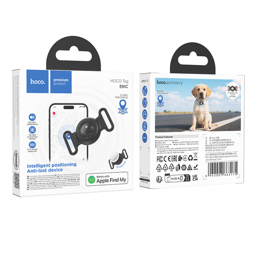 Hoco Tag E91C Tiger Anti-Lost Device Μόνο για iOS Συμβατό με Apple Find My Network με Βάση Στερέωσης για Κολάρο Κατοικιδίου Hoco Tag E91C Tiger Anti-Lost Device Μόνο για iOS Συμβατό με Apple Find My Network με Βάση Στερέωσης για Κολάρο Κατοικιδίου