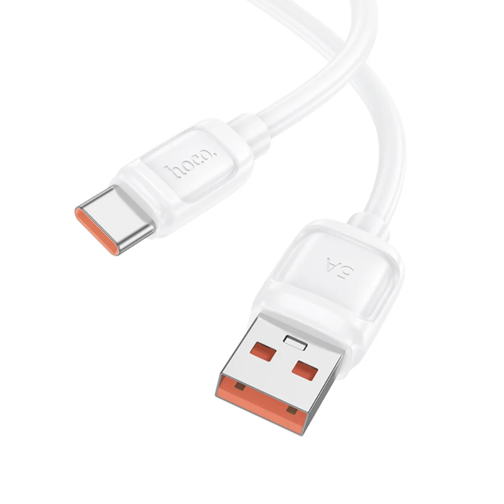 Καλώδιο Hoco X115 Surpass USB-A σε USB-C 100W 5A Λευκό 1m Καλώδιο Hoco X115 Surpass USB-A σε USB-C 100W 5A Λευκό 1m