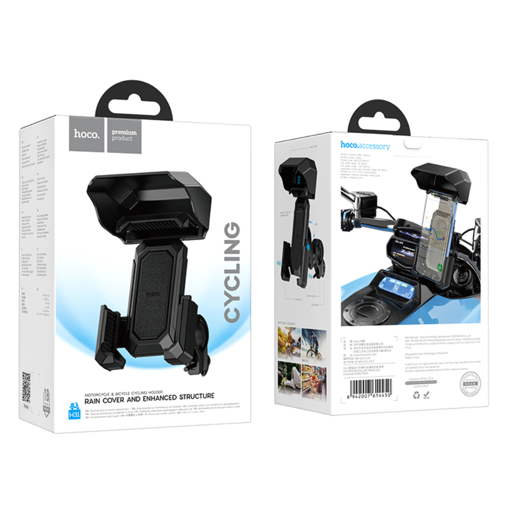Βάση Στήριξης Hoco H31 Wild Wolf Ποδηλάτου και Μηχανής για Συσκευές 4.5"-7.7" με Προστατευτικό για Βροχή και Ήλιο Βάση Στήριξης Hoco H31 Wild Wolf Ποδηλάτου και Μηχανής για Συσκευές 4.5"-7.7" με Προστατευτικό για Βροχή και Ήλιο