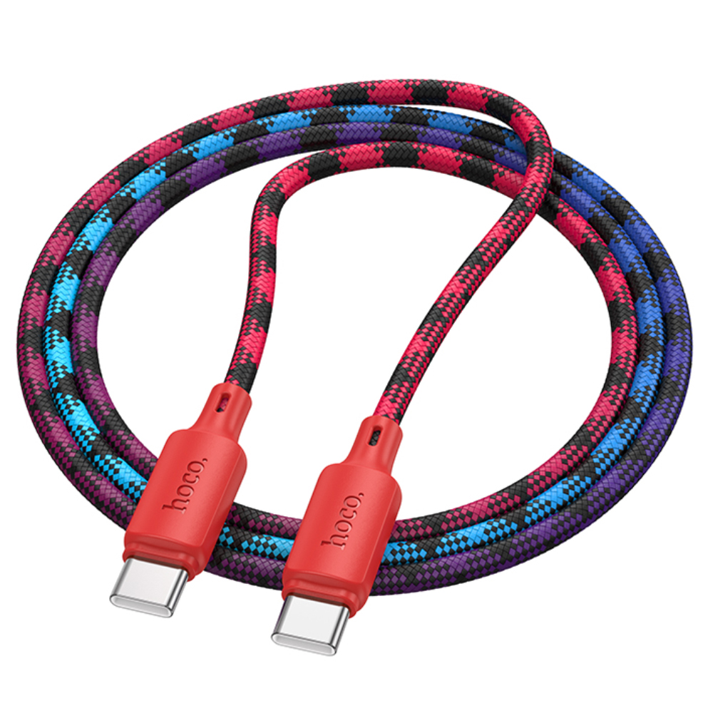 Καλώδιο Hoco X116 Meridian USB-C σε USB-C 60W 3A Braided Πολύχρωμο Κόκκινο 1m Καλώδιο Hoco X116 Meridian USB-C σε USB-C 60W 3A Braided Πολύχρωμο Κόκκινο 1m