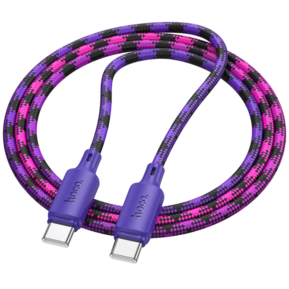 Καλώδιο Hoco X116 Meridian USB-C σε USB-C 60W 3A Braided Πολύχρωμο Μωβ 1m Καλώδιο Hoco X116 Meridian USB-C σε USB-C 60W 3A Braided Πολύχρωμο Μωβ 1m