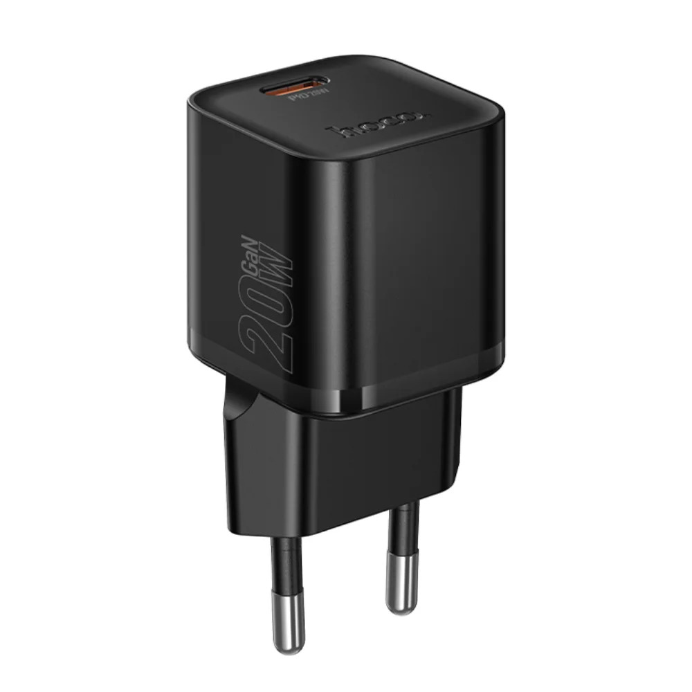 Φορτιστής Ταξιδίου Hoco N64 Ingenious GaN με 1 Εξόδο Φόρτισης USB-C PD20W 5V 3.0A Μαύρος Φορτιστής Ταξιδίου Hoco N64 Ingenious GaN με 1 Εξόδο Φόρτισης USB-C PD20W 5V 3.0A Μαύρος