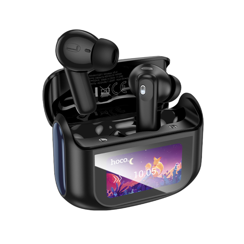 Wireless Hands Free Hoco EQ21 Sandy v5.4 με Active Noise Cancellation και ENC 400mAh 7 Ώρες Ομιλίας Μαύρα Wireless Hands Free Hoco EQ21 Sandy v5.4 με Active Noise Cancellation και ENC 400mAh 7 Ώρες Ομιλίας Μαύρα