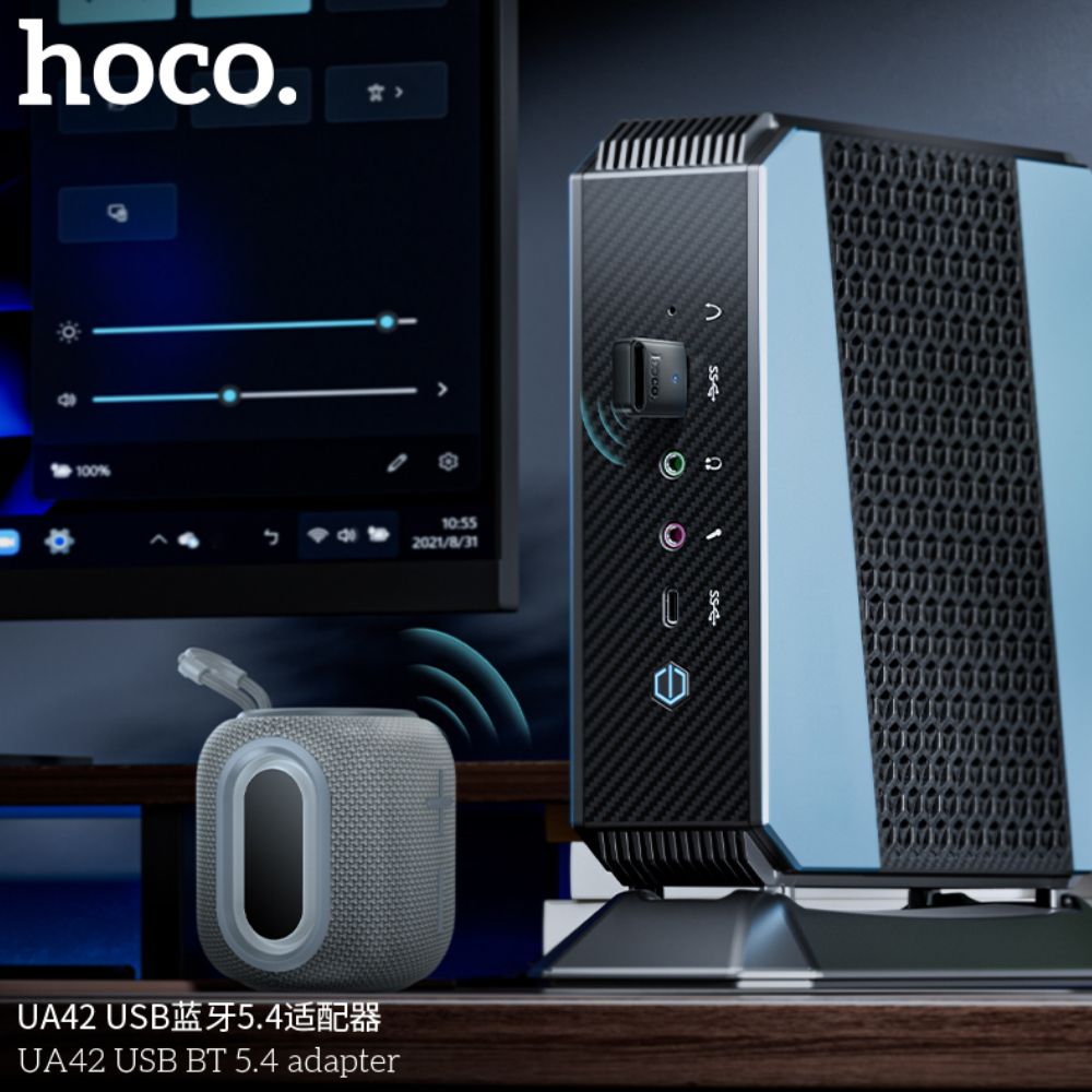 Αντάπτορας Wireless Hoco UA42 USB Bluetooth v5.4 Μαύρο Αντάπτορας Wireless Hoco UA42 USB Bluetooth v5.4 Μαύρο