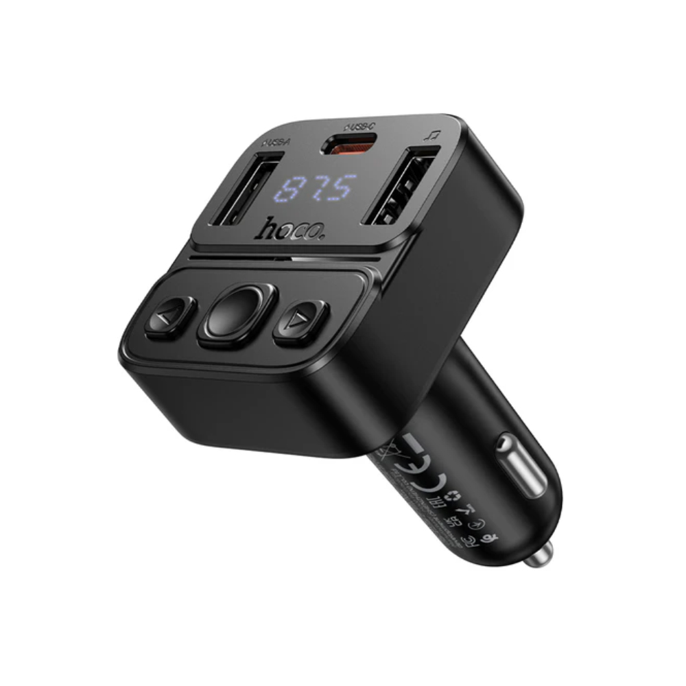 Bluetooth FM Transmitter Hoco E87 Delta 35W με 2xUSB-A και 1xUSB-C PD20W BT v5.4 Υποστηρίζει Αναπαραγωγή Μουσικής απο USB και Απάντηση Κλήσεων Bluetooth FM Transmitter Hoco E87 Delta 35W με 2xUSB-A και 1xUSB-C PD20W BT v5.4 Υποστηρίζει Αναπαραγωγή Μουσικής απο USB και Απάντηση Κλήσεων