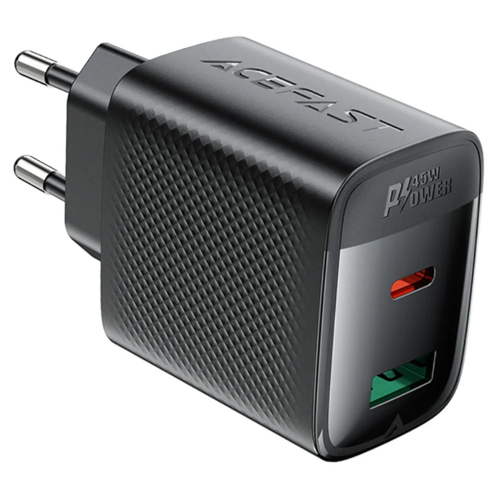 Φορτιστής Ταξιδίου Acefast A106 Fast Charging με 1xUSB-C + 1xUSB-A PD45W GaN Μαύρος Φορτιστής Ταξιδίου Acefast A106 Fast Charging με 1xUSB-C + 1xUSB-A PD45W GaN Μαύρος